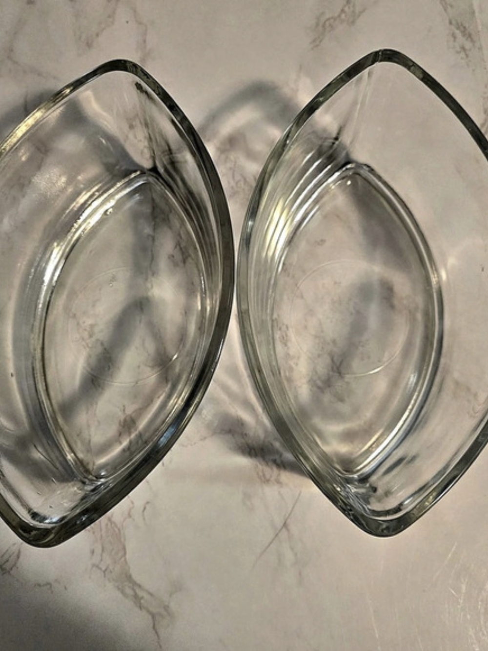 Clear Glass Serving Dishes Set of 2
